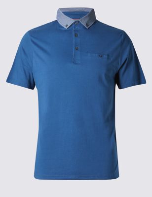 Big and Tall Tailored Fit Printed Collar Polo Shirt